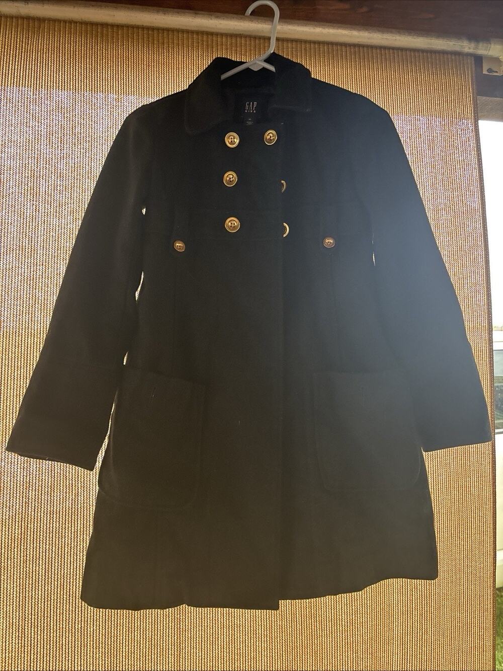 Gap Kids size Extra Large Wool Black Peacoat with Gold buttons